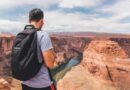 backpacker, grand canyon, horseshoe bend, gorge, backpacking, adventure, arid, canyon, cliff, desert, erosion, geology, landscape, outdoors, remote, rock, sandstone, scenic, travel, valley, man, hike, nature, hiker, trek, backpack